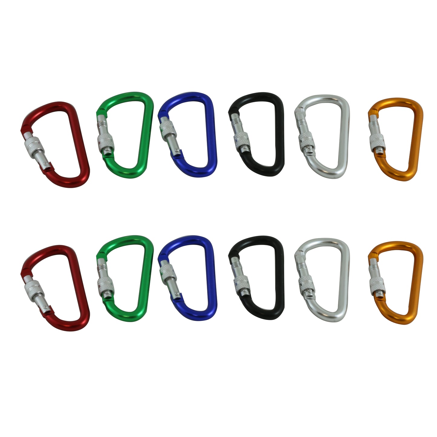 12PCS Carabiner Hook Keychain with Lock