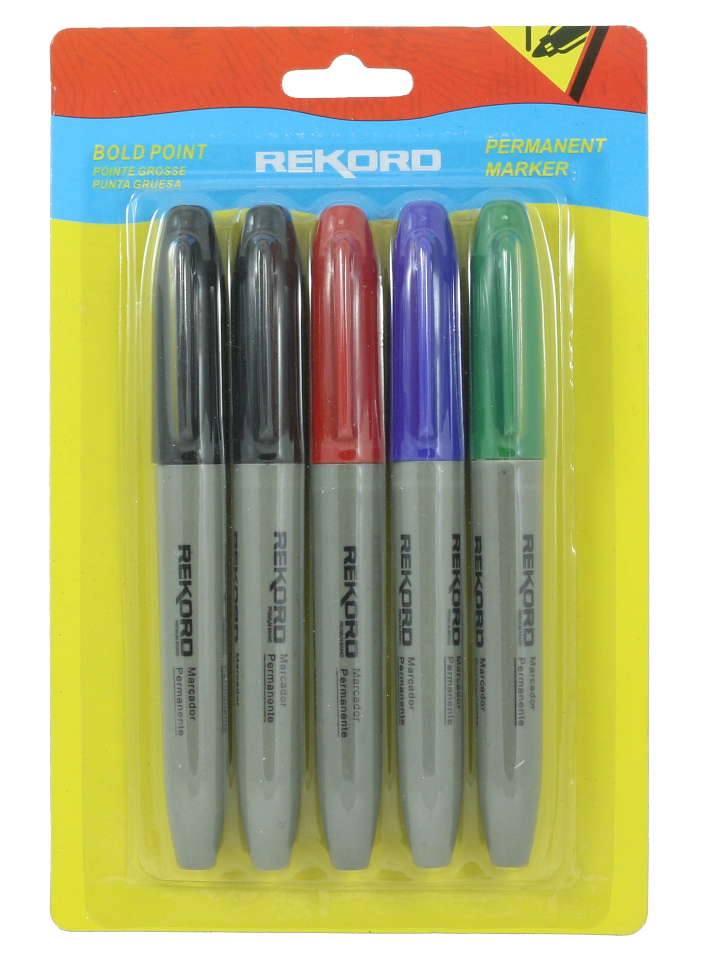 5PCS Black & Colored Markers